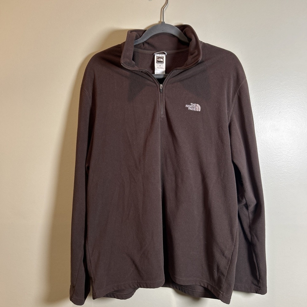 The North Face "TKA 100" Brown Super Soft Lightweight Fleece Quarter Zip Size L